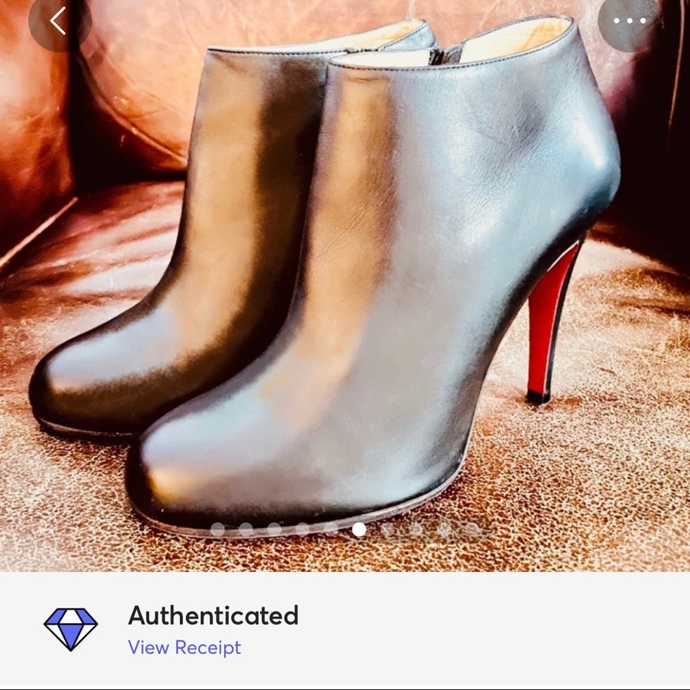 Christian Louboutin Black and Red Heeled Boots